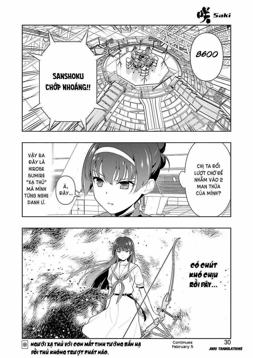 saki chapter 225: mũi tên đi lạc - Trang 2