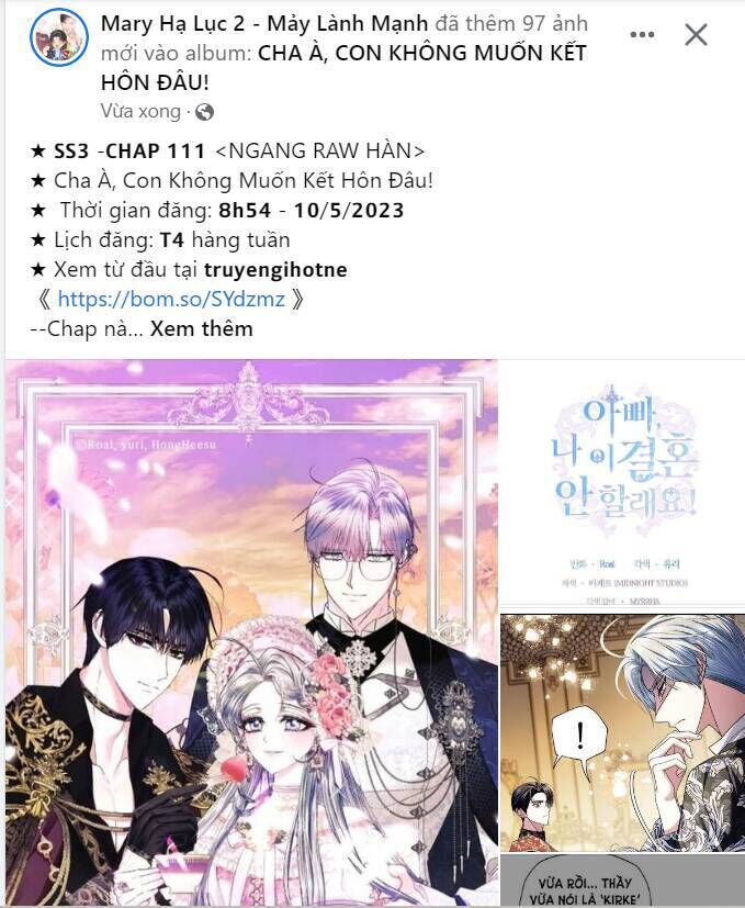 cha ơi con không muốn kết hôn đâu chapter 111.2 - Next Chapter 112